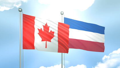 Canada and Serbia and Montenegro Flag Together A Concept of Realations