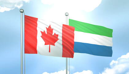 Canada and Sierra Leone Flag Together A Concept of Realations