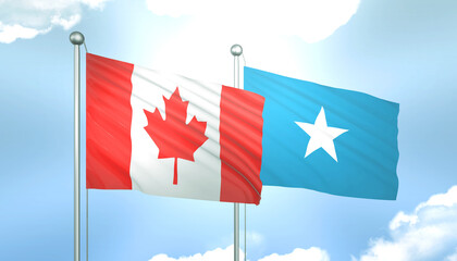 Canada and Somalia Flag Together A Concept of Realations
