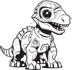 MechSaur Futuristic Dino Mech Emblem T Rex Tech Dynamic Robot Dinosaur Symbol