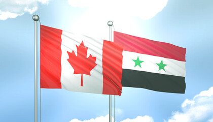 Canada and Syria Flag Together A Concept of Realations