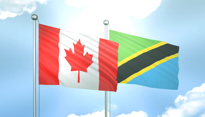 Canada and Tanzania Flag Together A Concept of Realations