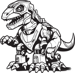 RoboRex Dynamic Vector Icon of Robotic Dinosaur DinoBots Futuristic Robot Dinosaur Logo Design