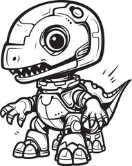 CyberSaurus Dynamic Vector Icon of Robotic Dinosaur RoboRaptor Futuristic Robot Dinosaur Logo Design