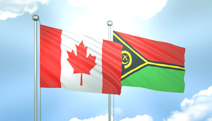 Canada and Vanuatu Flag Together A Concept of Realations
