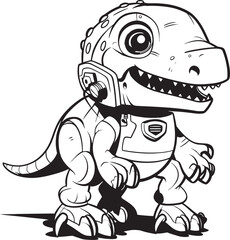 CyberSaurus Dynamic Vector Icon of Robotic Dinosaur MechRex Futuristic Robot Dinosaur Logo Design
