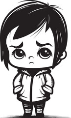 Sullen Steve Sullen Cartoon Boy Logo Teary Timmy Teary Eyed Little Boy Vector Icon