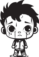 Despondent Denny Despondent Little Boy Symbol Woeful Wayne Woeful Cartoon Boy Logo Design