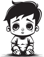 Depressed Dylan Depressed Little Boy Symbol Dismal Dan Dismal Cartoon Boy Logo Design