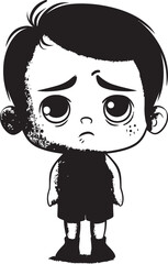 Anguished Alex Anguished Little Boy Vector Icon Mournful Mason Mournful Cartoon Boy Emblem
