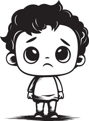 Dejected Derek Dejected Little Boy Vector Icon Gloomy Gary Gloomy Cartoon Boy Emblem