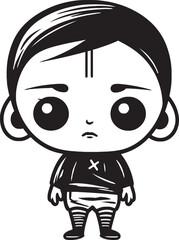 Obraz premium Grief Stricken George Grief Stricken Little Boy Symbol Blue Bryant Blue Cartoon Boy Logo Design