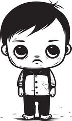 Weary Wilbur Weary Little Boy Vector Icon Lonesome Larry Lonesome Cartoon Boy Emblem