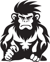 Neanderthal Ned Robust Caveman Logo Grunt Gary Primitive Caveman Vector Icon