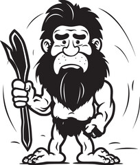 Boulder Bob Smiling Caveman Symbol Neanderthal Ned Robust Caveman Logo
