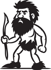Grunt Gary Primitive Caveman Vector Icon Clubber Carl Strong Cartoon Caveman Symbol