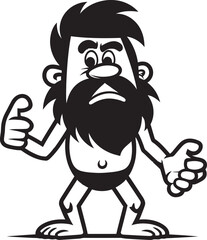 StoneSlammer Sam Determined Caveman Emblem CaveSketcher Chuck Artistic Caveman Logo Design