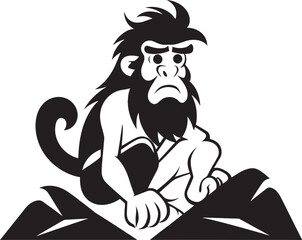 CaveSketcher Chuck Artistic Caveman Logo Design Troglodyte Tim Happy Caveman Vector Icon