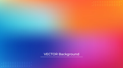 Smooth and blurry colorful gradient mesh background. Modern bright rainbow colors. Easy editable soft colored vector banner template. Premium quality