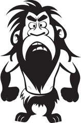 Flintstone Frank Traditional Caveman Symbol Paleo Pablo Enthusiastic Caveman Logo Design