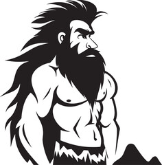 Caveman Chuckles Laughing Caveman Logo Primitive Percy Primitive Caveman Vector Icon