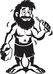 Primitive Percy Primitive Caveman Vector Icon StoneSlammer Stan Determined Cartoon Caveman Emblem