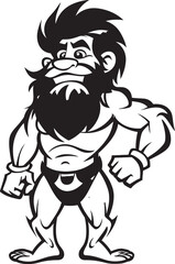 Granite Greg Robust Caveman Logo Design Mammoth Mike Courageous Caveman Vector Icon