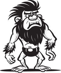 Neanderthal Ned Dynamic Caveman Logo Grunt Gary Primitive Caveman Vector Icon