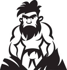 Flinty Felix Tough Caveman Logo CaveArt Andy Artistic Caveman Vector Icon