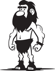 CaveArt Andy Artistic Caveman Vector Icon Troglodyte Tommy Happy Cartoon Caveman Emblem