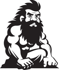 Rockin Randy Rock Solid Caveman Symbol Flinty Floyd Tough Caveman Logo Design