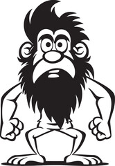 Troglodyte Tommy Happy Cartoon Caveman Emblem StoneAge Stan Sturdy Caveman Symbol