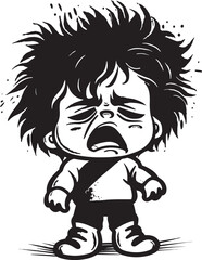 Weepy Willy Sorrowful Cartoon Boy Emblem Pensive Pete Tearful Little Boy Symbol