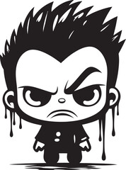 Tear Stained Terry Distressed Cartoon Boy Logo Design Tearful Tony Heartfelt Little Boy Vector Icon