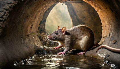 Rats in the sewer - obrazy, fototapety, plakaty