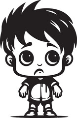 Tear Stained Terry Sorrowful Cartoon Boy Logo Design Tearful Toby Tearful Little Boy Vector Icon