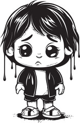 Sorrowful Seth Emotional Cartoon Boy Symbol Weepy Willy Tearful Little Boy Logo