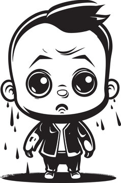 recommend clip art: Pensive Peter Despondent Little Boy Symbol Tear Stained Terry Sorrowful Cartoon Boy Logo Design