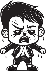 Tearful Ted Despondent Cartoon Emblem Woeful Wyatt Tearful Little Boy Symbolism