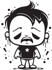Tearful Tyler Depressed Cartoon Icon Gloomy Gus Tearful Little Boy Emblem