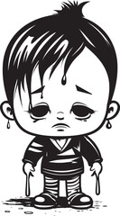 Tearful Timmy Upset Cartoon Symbol Sobbing Sam Heartfelt Boy Design