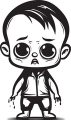 Teary Eyed Todd Emotional Cartoon Logo Despondent Danny Melancholic Boy Vector