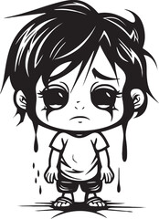 Pensive Peter Sad Cartoon Boy Emblem Tear Stained Timmy Tearful Little Boy Symbol