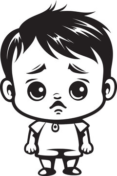recommend clip art: Tearful Terry Tearful Little Boy Vector Icon Pensive Peter Sad Cartoon Boy Emblem