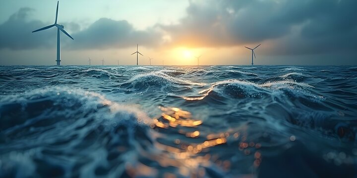 Harnessing renewable energy from wind sun and water for a sustainable future . Concept Renewable Energy, Wind Power, Solar Energy, Hydropower, Sustainable Future