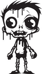 Creepy Charisma Cartoon Zombie Logo Gruesome Grins Cute Zombie Vector Icon