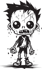 Playful Putridity Creepy Cartoon Emblem Macabre Merriment Zombie Symbol