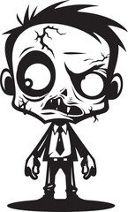 Ghastly Grin Cute Zombie Vector Icon Sinister Sweetness Creepy Cartoon Emblem