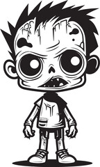 Eerily Endearing Cute Zombie Vector Icon Playful Putridity Creepy Cartoon Emblem