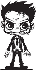 Zany Zombies Cute Zombie Vector Icon Lovable Lurchers Creepy Cartoon Emblem